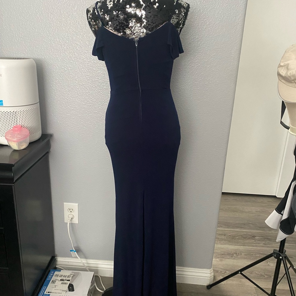 Blue off-shoulder gown- only worn once